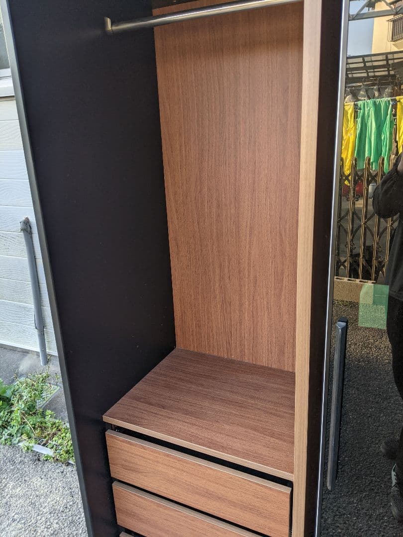 大塚家具ワードローブ「RENNELL レンネル」幅182cm ガラス扉 引き戸