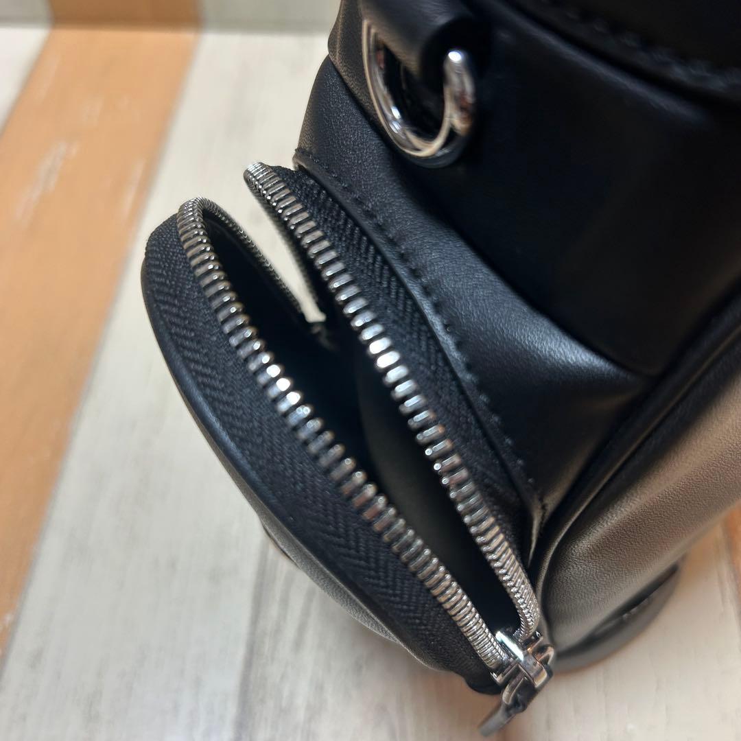 【LACOSTE】ラコステ　ショルダーポーチ　キャディバッグ型　ブラック