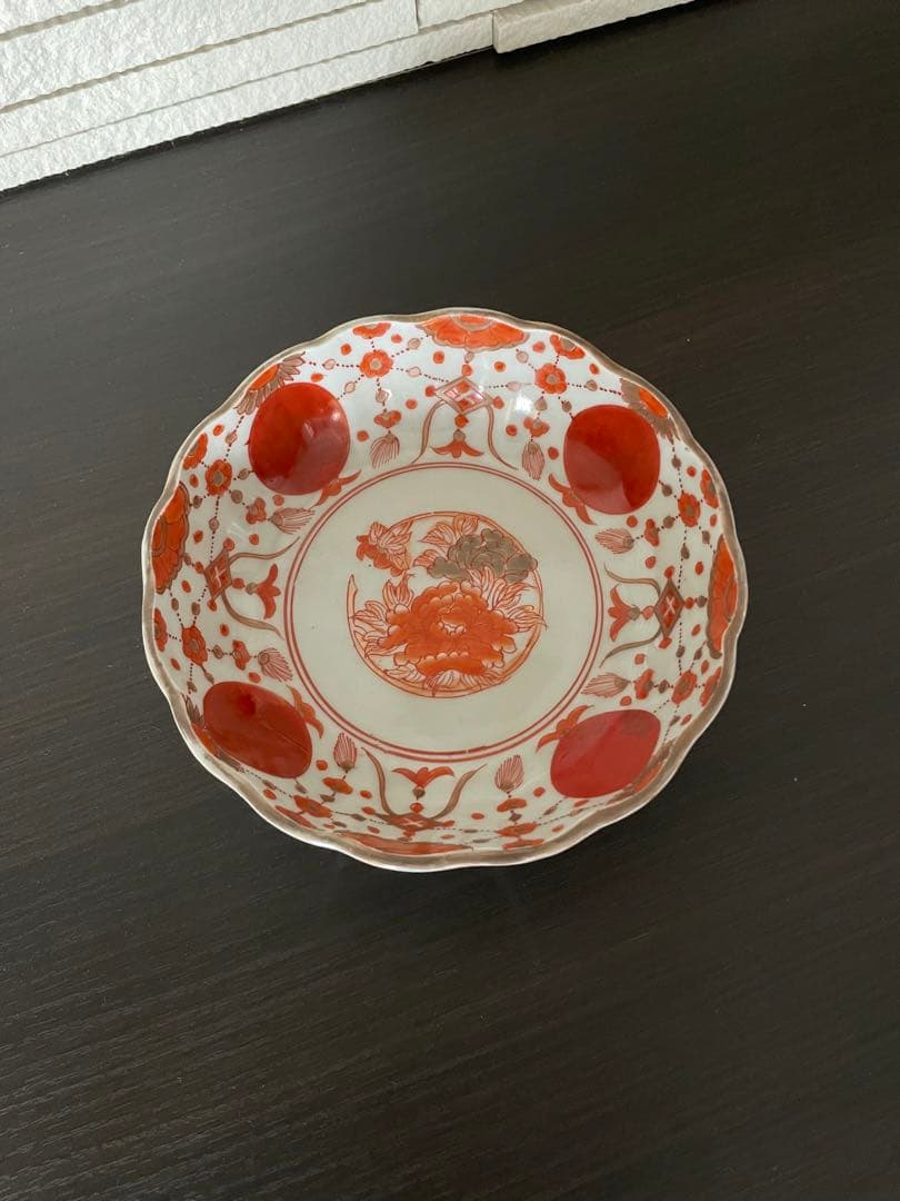 Kitty 古伊万里 赤玉瓔珞紋 膾皿 八客