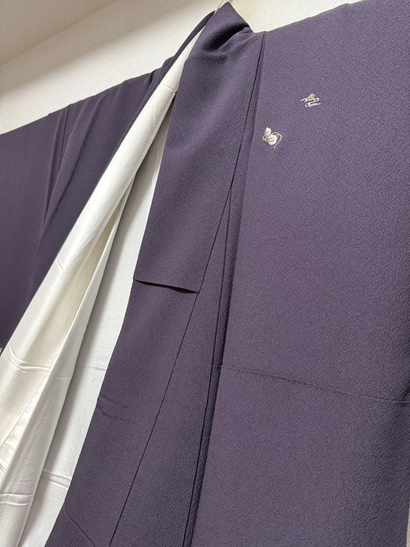 【銘品新品】京都老舗銘店「ゑり善」深紫色 日本刺繍手刺繍「瓢箪 観世水文様」