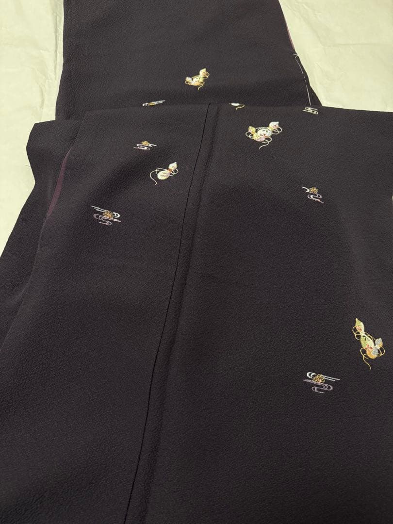 【銘品新品】京都老舗銘店「ゑり善」深紫色 日本刺繍手刺繍「瓢箪 観世水文様」