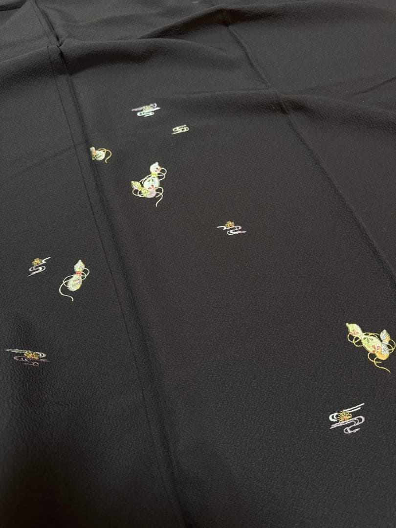 【銘品新品】京都老舗銘店「ゑり善」深紫色 日本刺繍手刺繍「瓢箪 観世水文様」