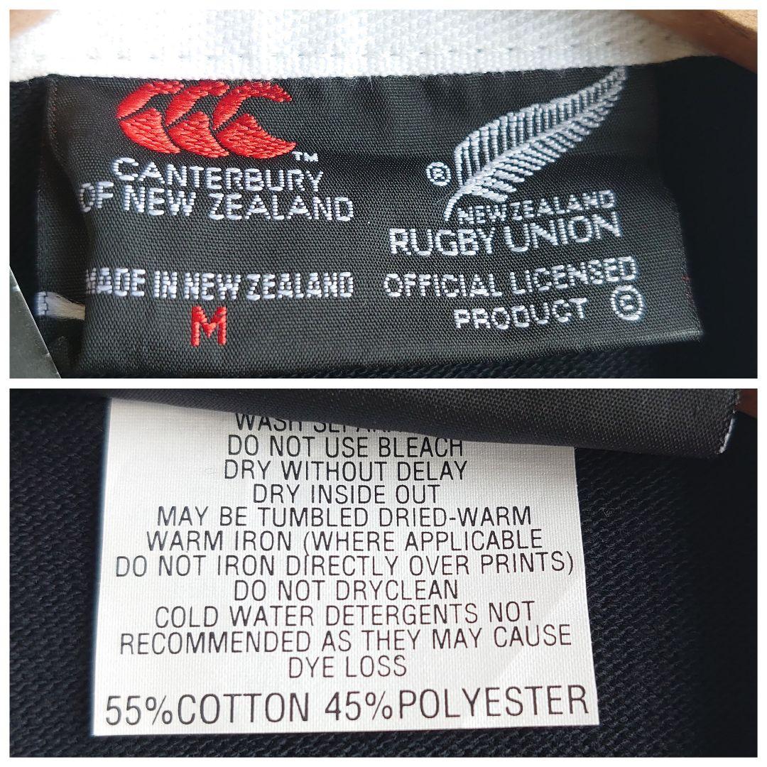 【新品】カンタベリー オールブラックス ロゴ刺繍 ラガーシャツ M 半袖