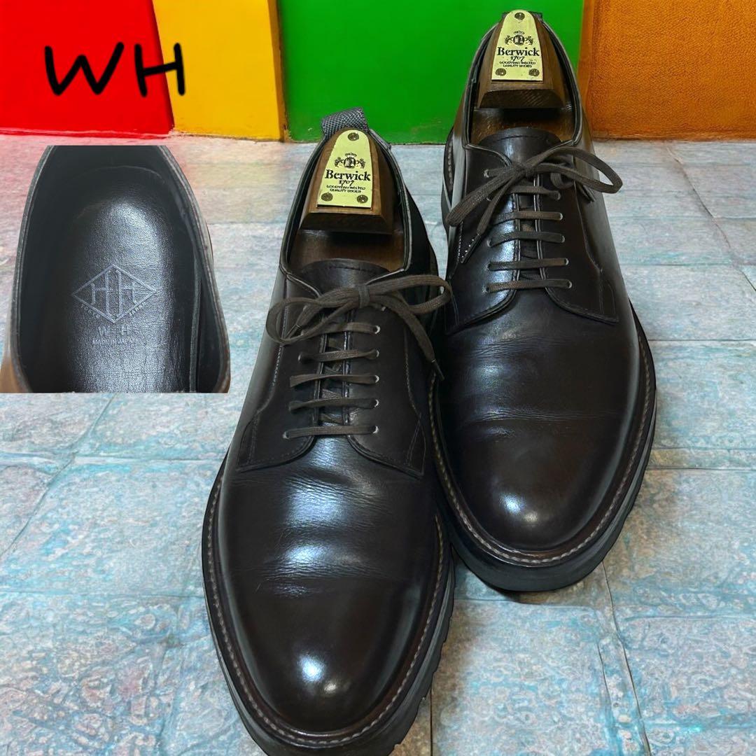 【美品】ダブルエイチ/WH プレーントゥ　レギュラー　ブラウン　ビブラム　6.5