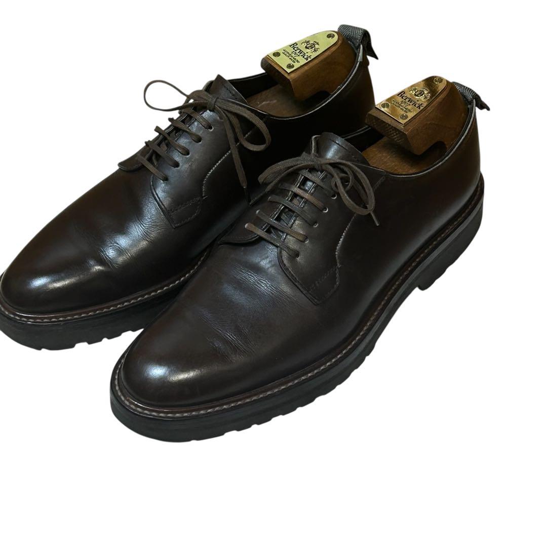 【美品】ダブルエイチ/WH プレーントゥ　レギュラー　ブラウン　ビブラム　6.5