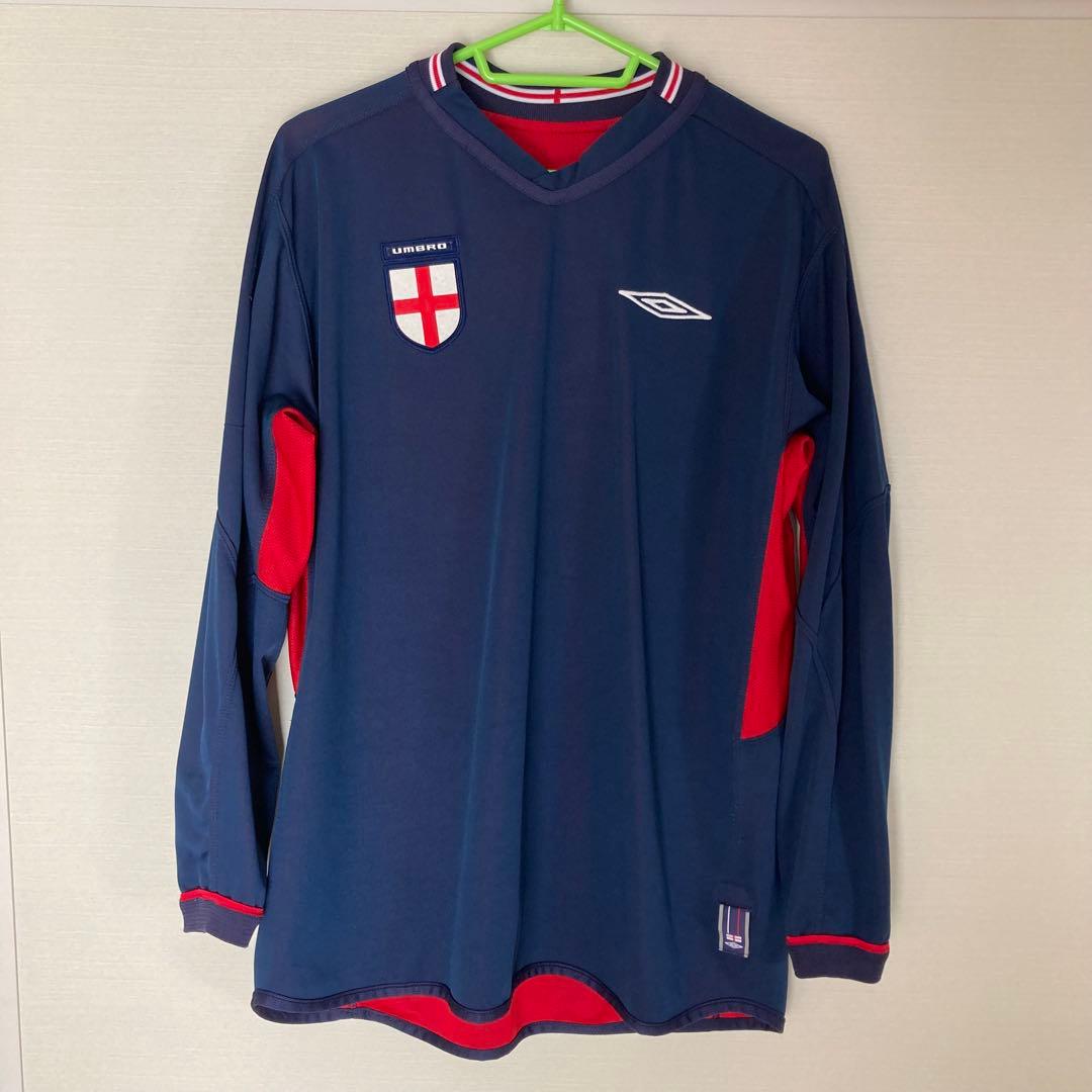 イングランド代表 ユニフォーム アウェイ UMBRO 赤/ネイビー 長袖 L相当