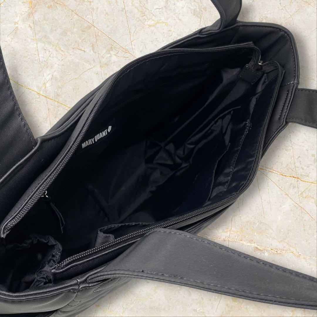 MARY QUANT デイジーランダムキルト トート ブラック マリークワント