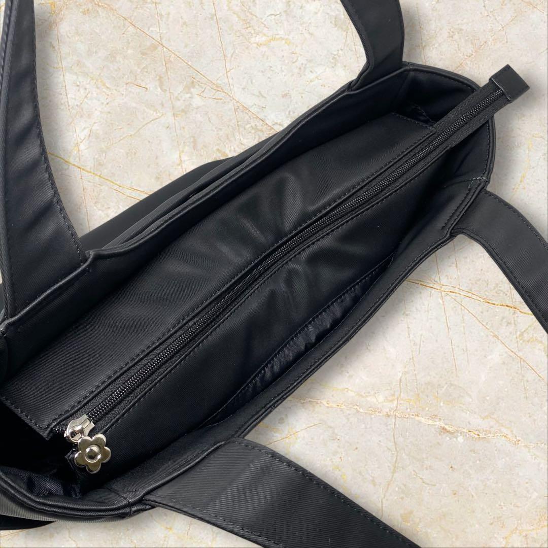 MARY QUANT デイジーランダムキルト トート ブラック マリークワント