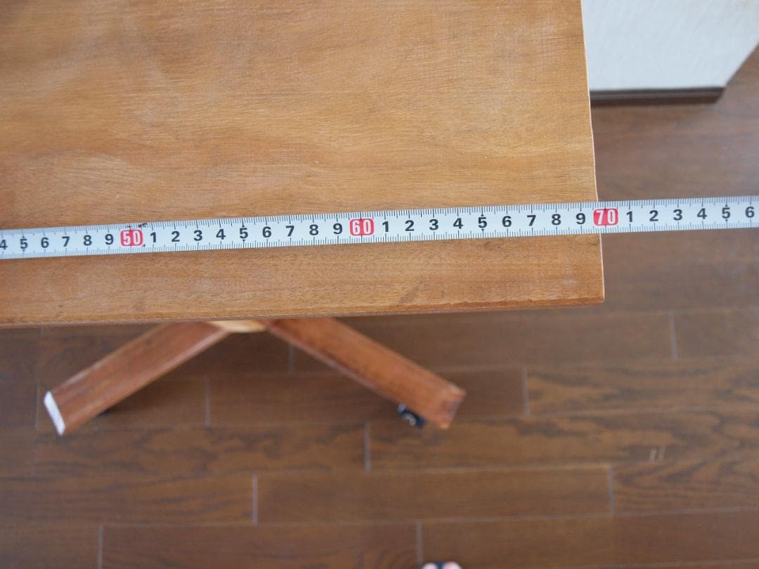 カフェテーブル　サイドテーブル　70x40x高79cm　キャスター付き　北山杉