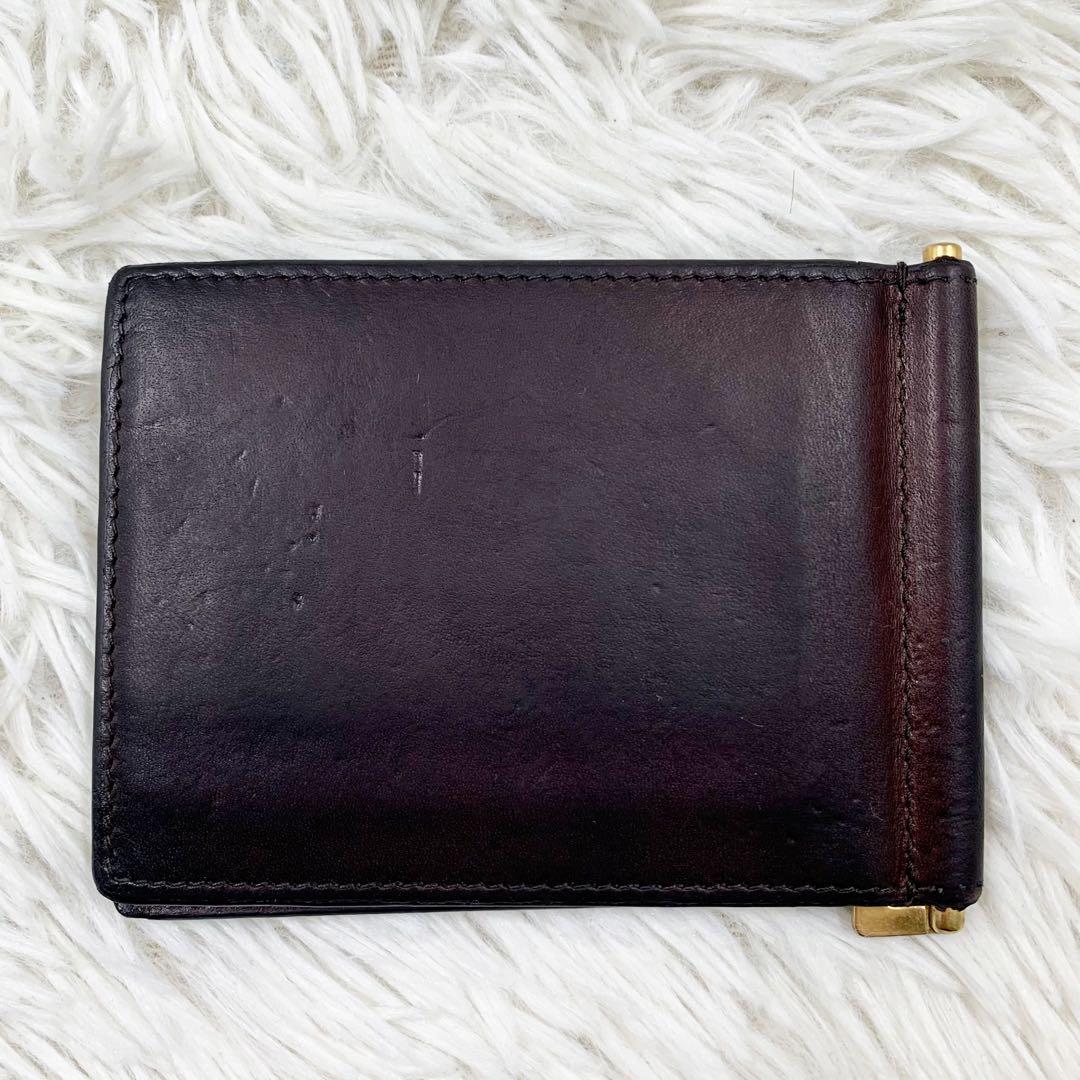 【✨美品✨】 サンローラン マネークリップ カーフスキン ブラウン 付属品完備