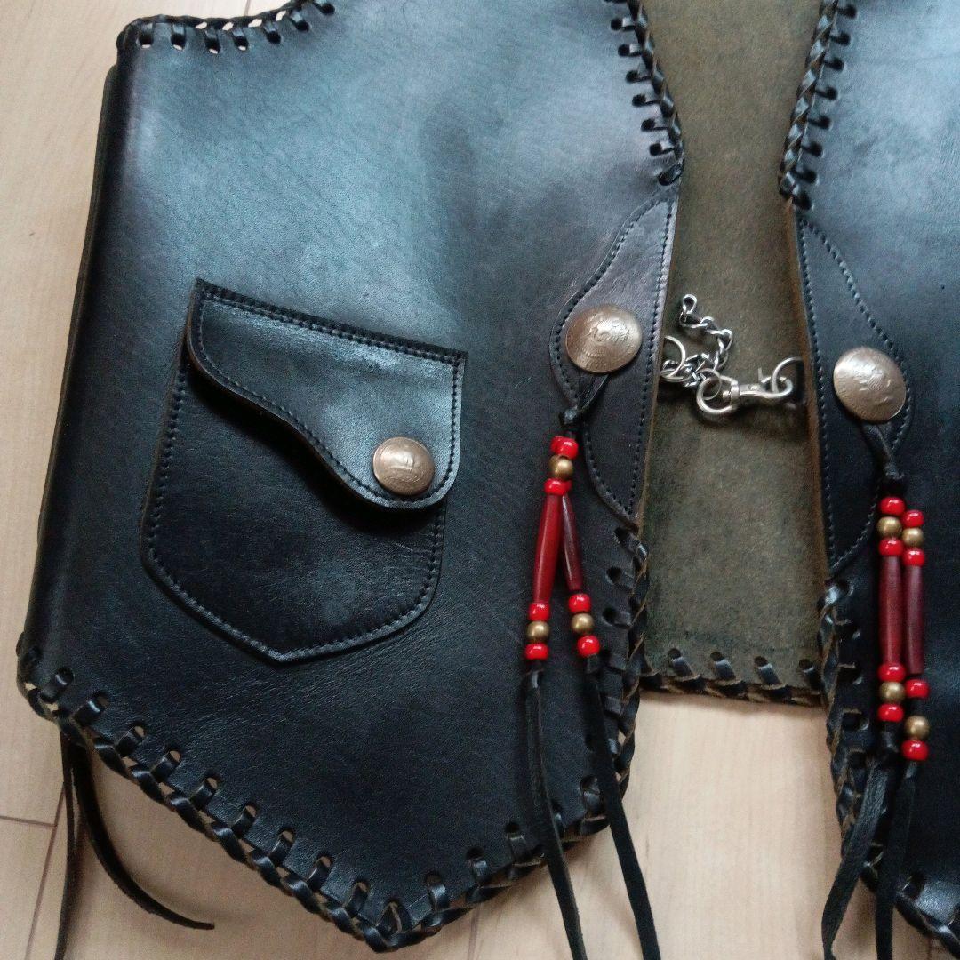 burny saddle leather-vest concho バーニー