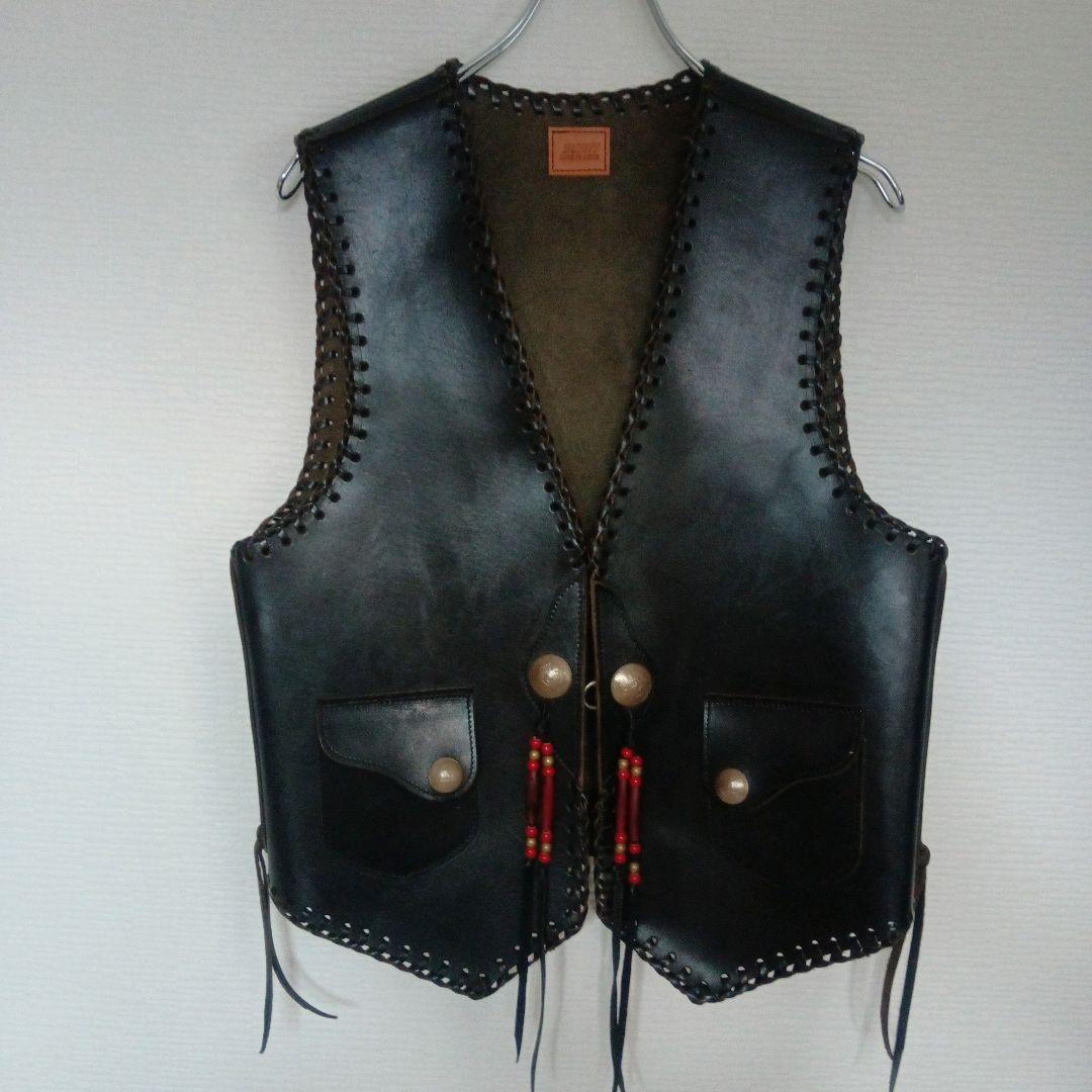burny saddle leather-vest concho バーニー