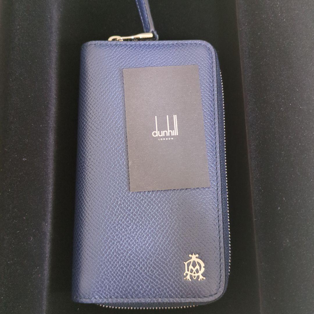新品未使用！dunhill ネイビー レザー キーケース誕生日プレゼント卒業入社