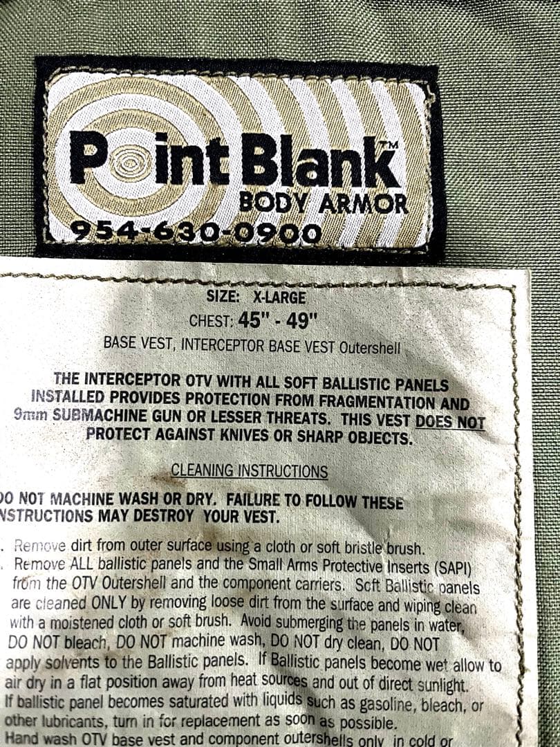 米軍実物 放出品 Point Blank社製 ウッドランド ボディーアーマーXL