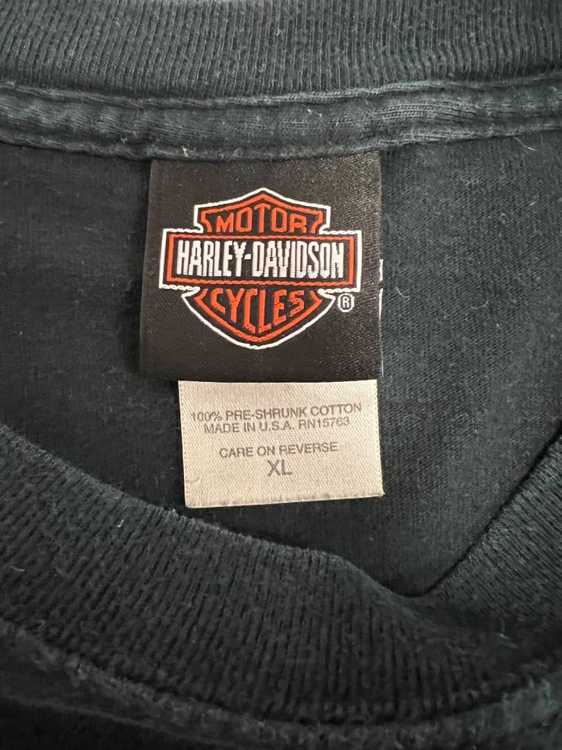 00s USA製 ハーレーダビッドソン フレイム ロンT ブラック XL