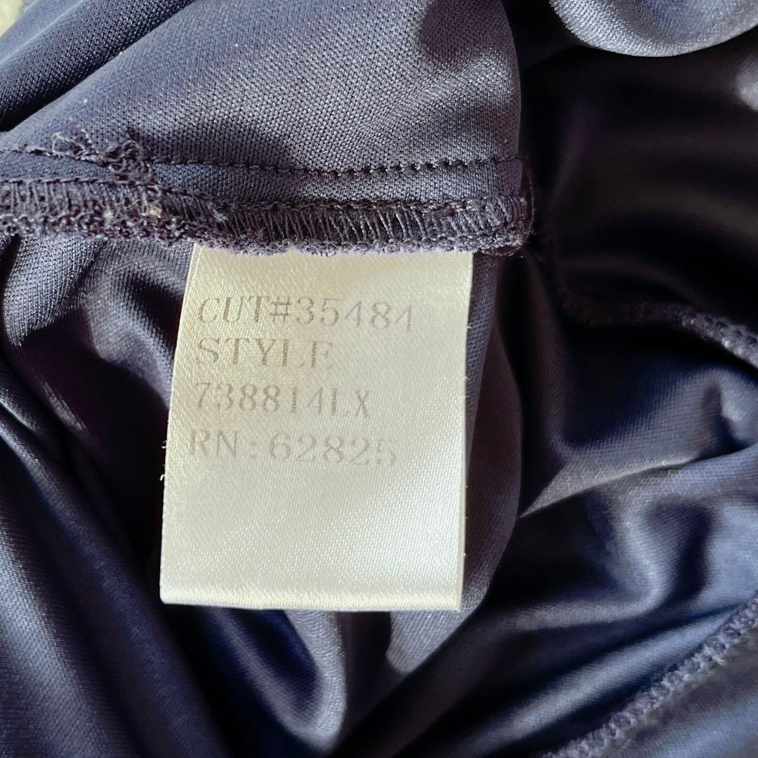 TADASHI SHOJI ドレス　メッシュ アシンメトリー ギャザー ネイビー