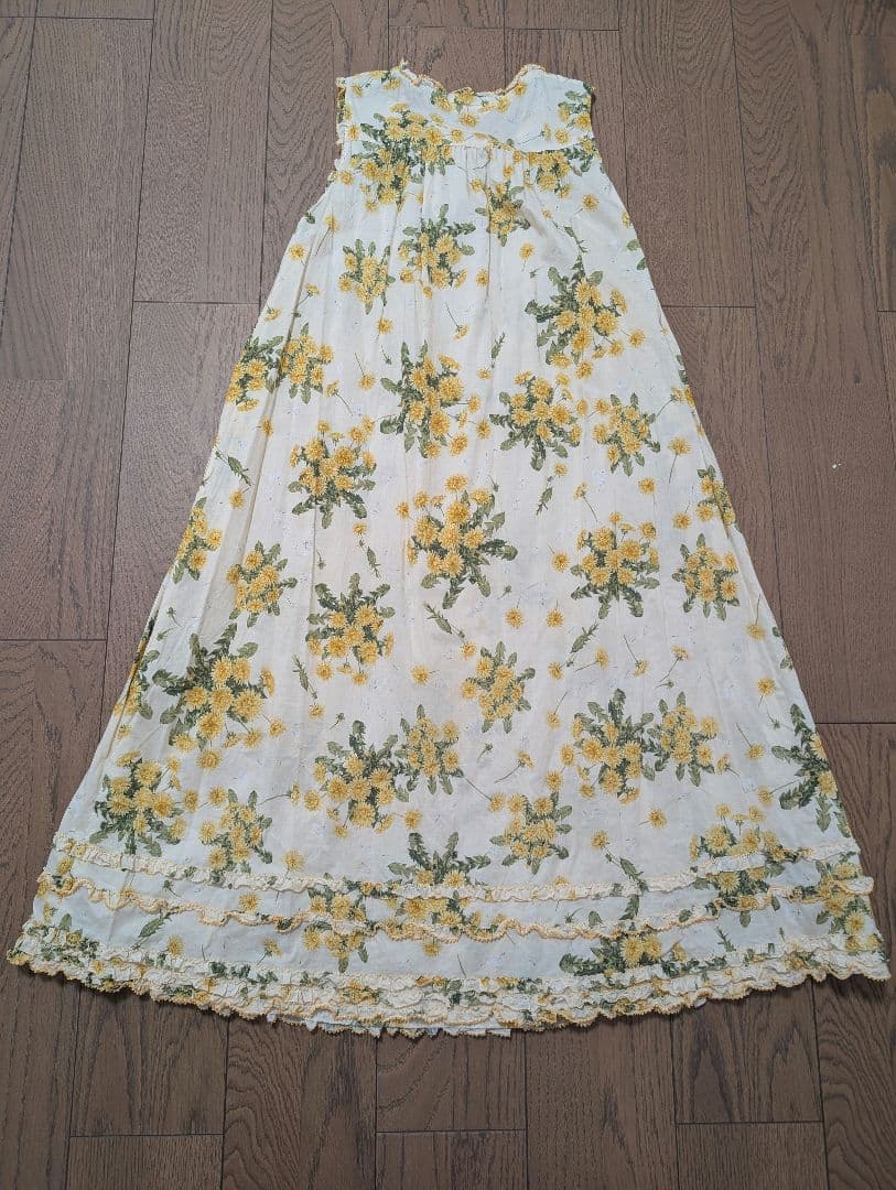 (未使用品タグ付き)ピンクハウス　たんぽぽプリント ノースリーブミディワンピース