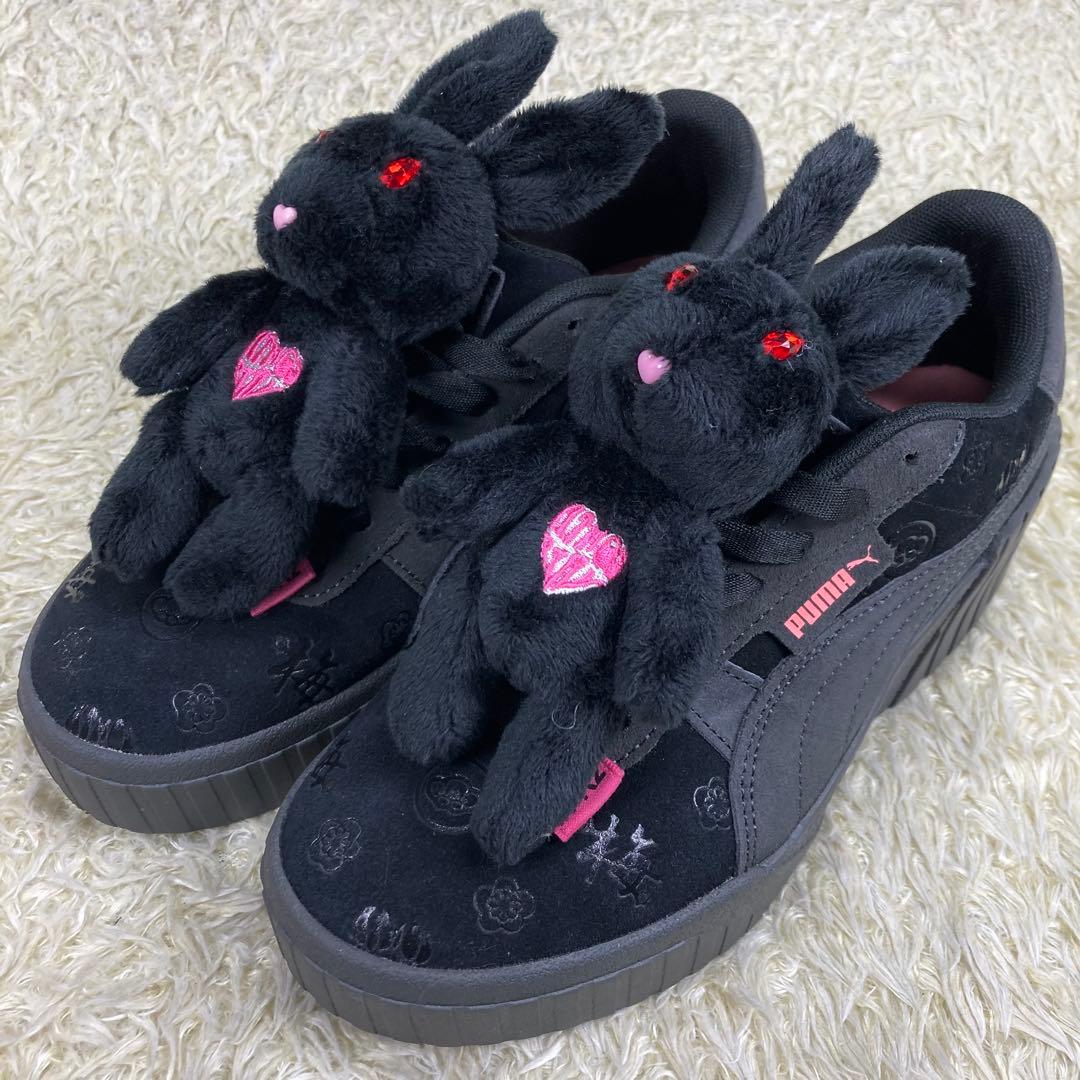 『未使用級』FR2 梅 PUMA コラボスニーカー 厚底 うさぎ ブラック　黒
