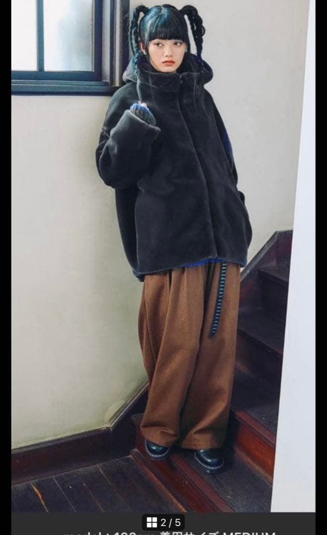 完売品新品タグ付[MODE NORM CORE] ベルベットファーフードブルゾン