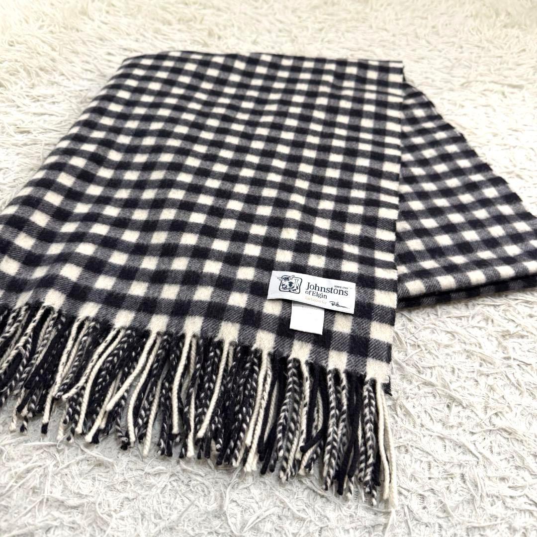 17484✨ジョンストンズ×ロンハーマン別注 チェック カシミヤ 大判ストール