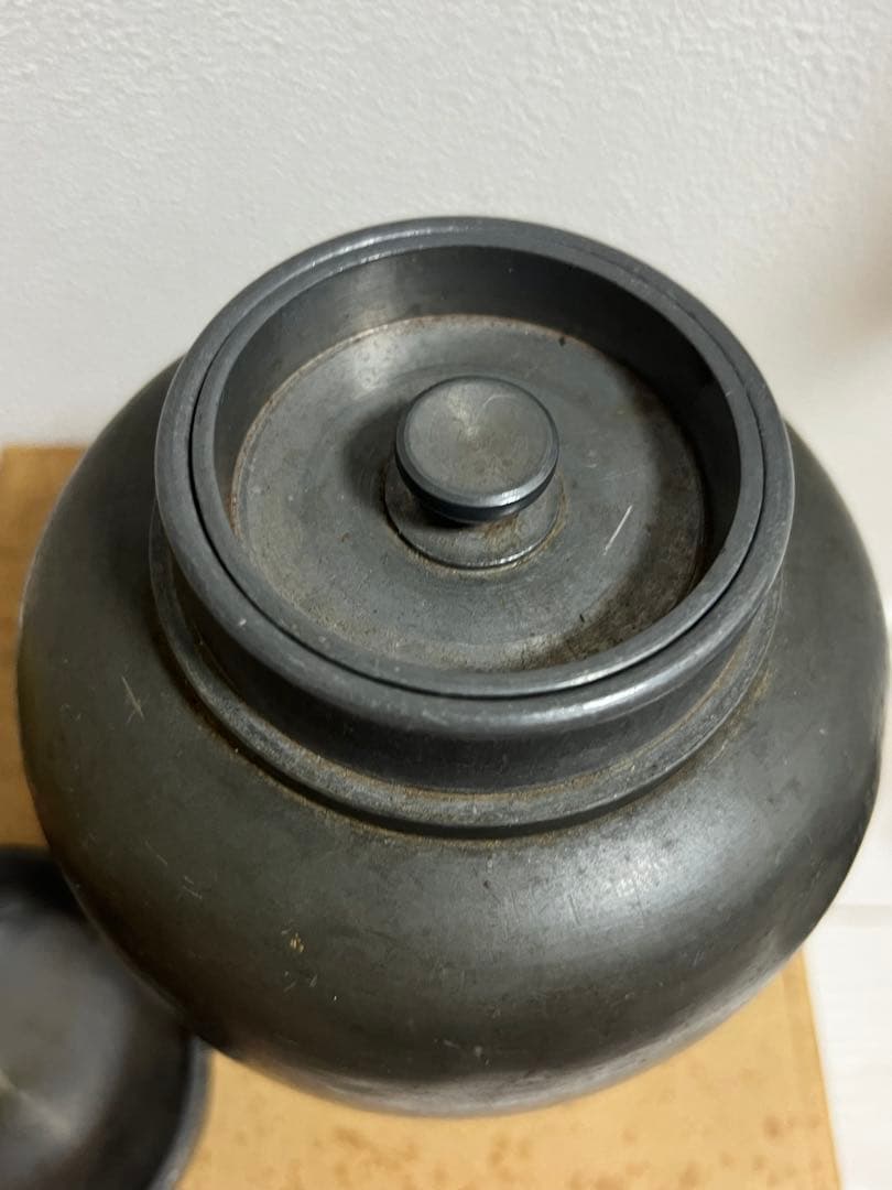 茶道具 古錫 在銘 大茶壺 茶心壷 茶入 骨董品