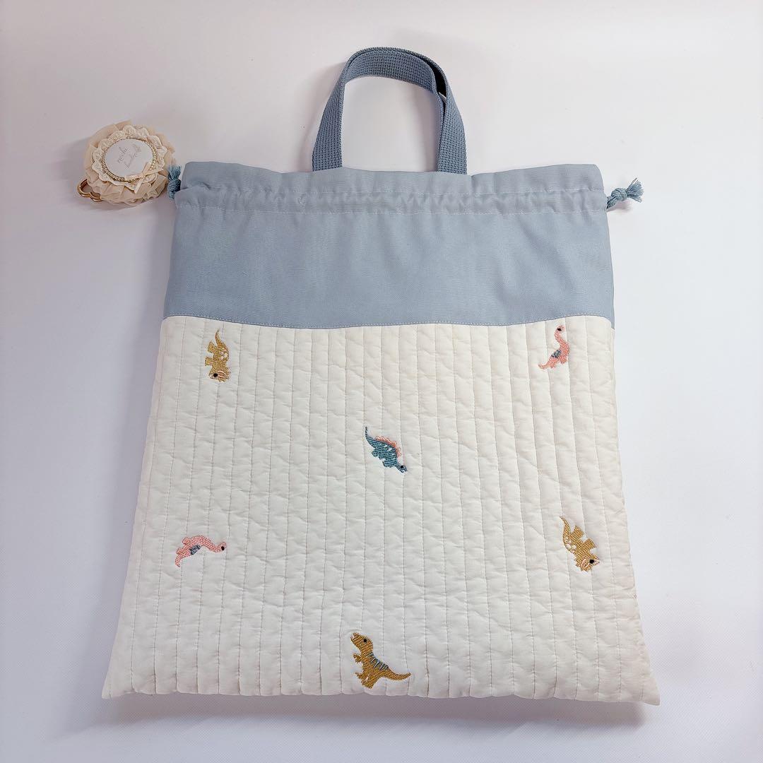 Mr.President様　レッスンバッグ　上履き袋　ヌビ　キルト　恐竜