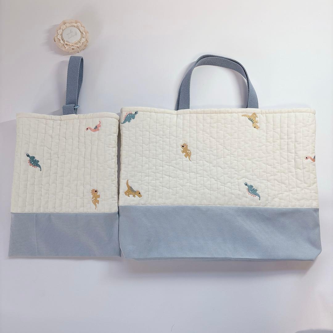 Mr.President様　レッスンバッグ　上履き袋　ヌビ　キルト　恐竜