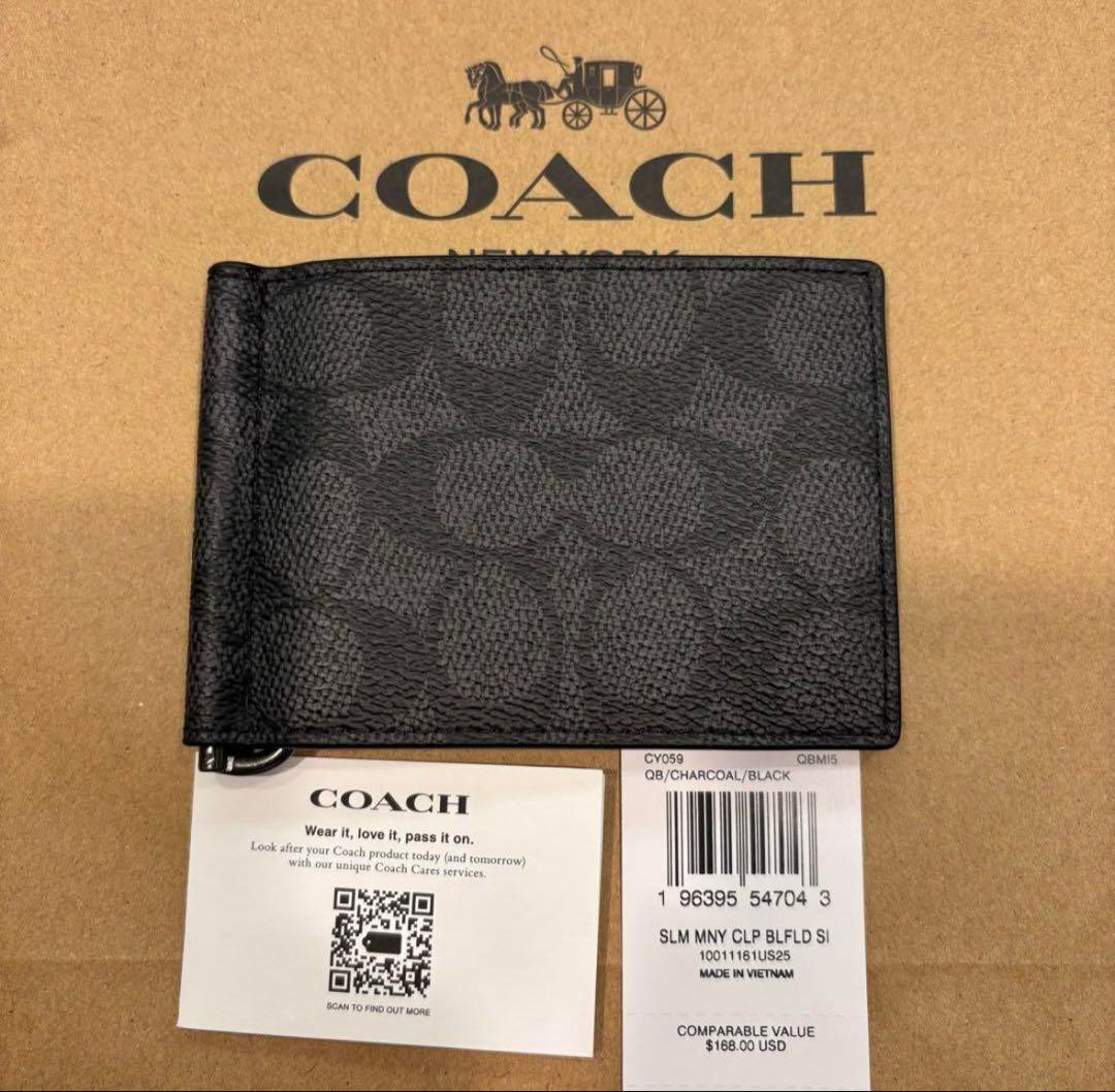 COACH 二つ折りマネークリップ★coach実績多数★最安値★