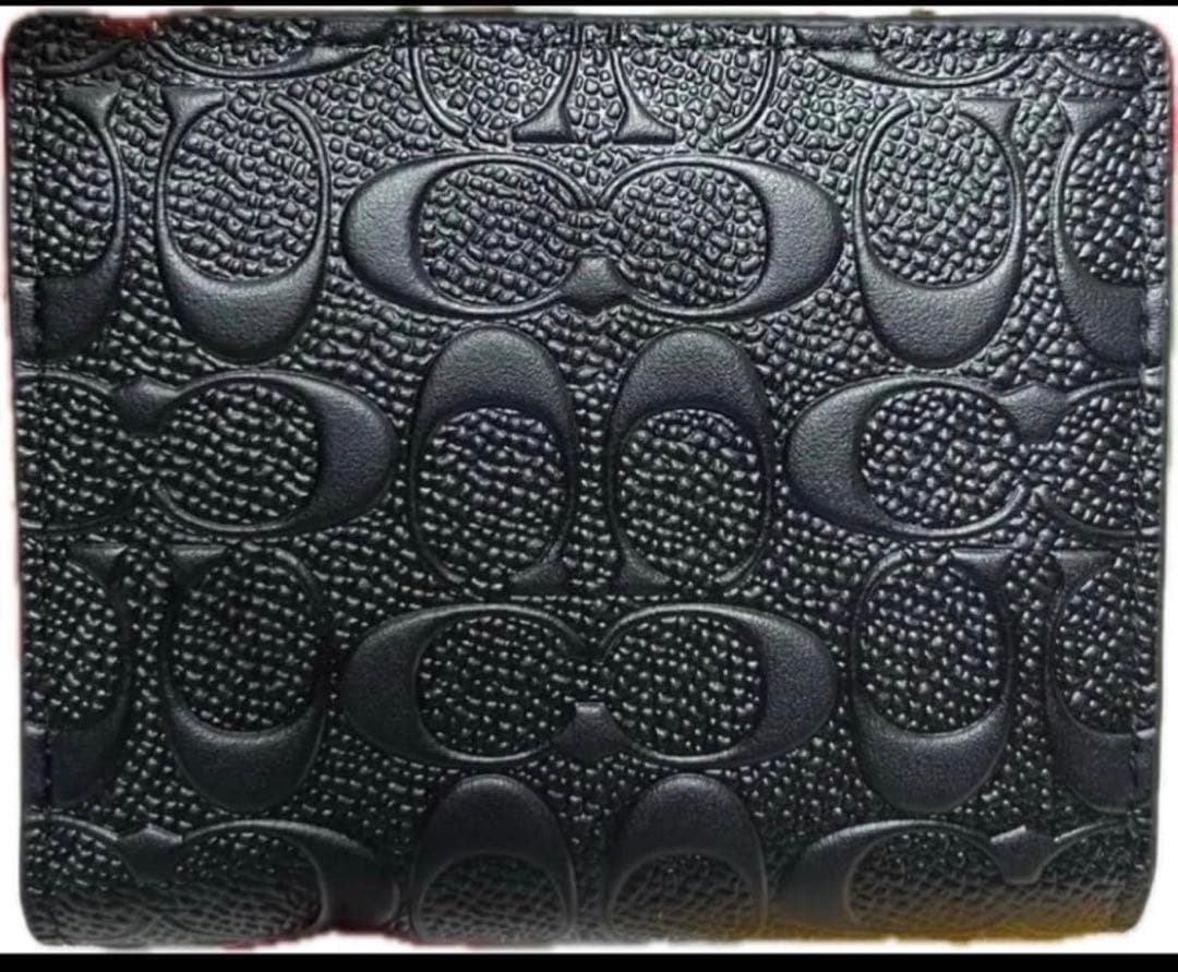 コーチ ミニ財布 二つ折り キーホルダー COACH エンボスシグネチャー