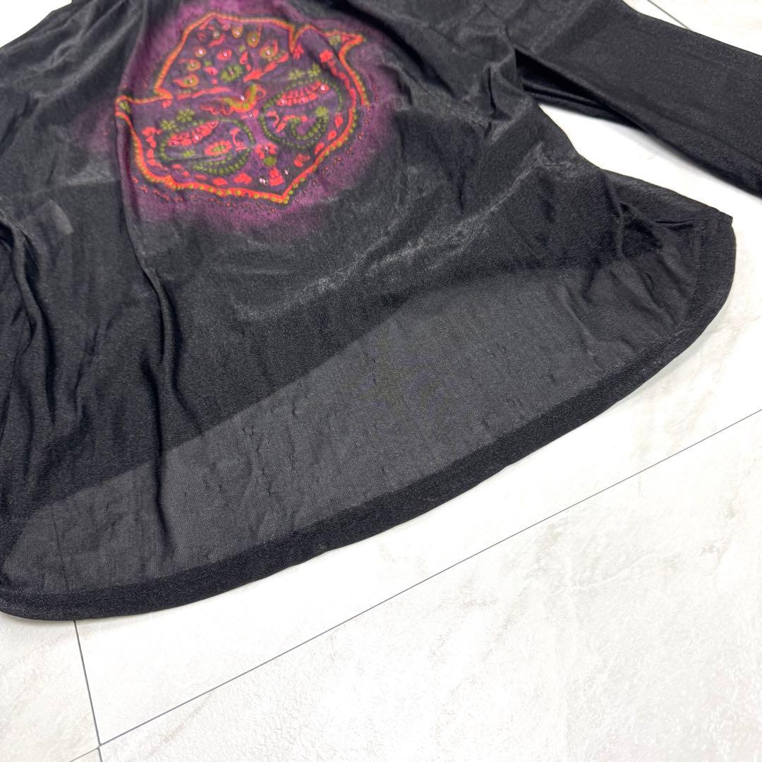 ジャンポールゴルチエ シアー 異素材 ハイネック カットソー ペイズリー 38