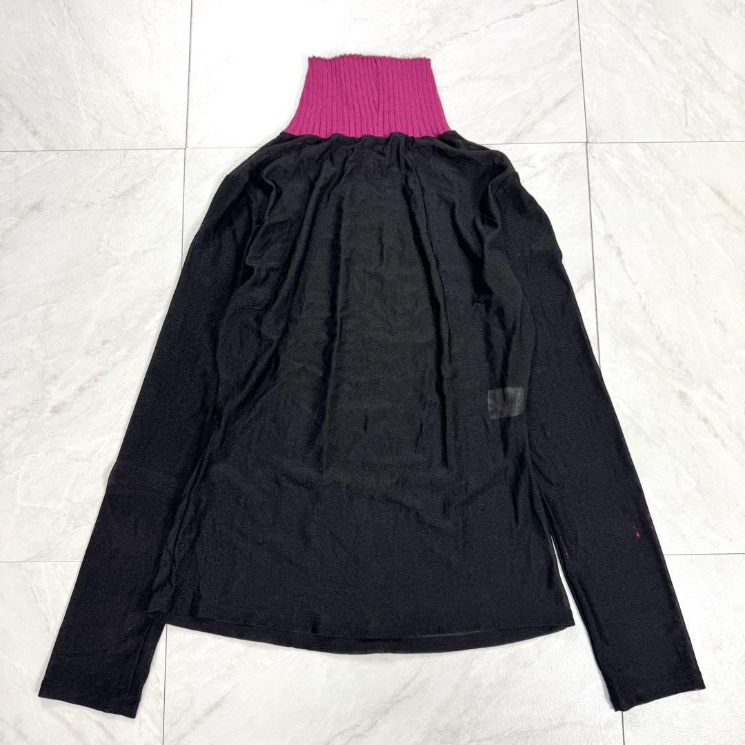 ジャンポールゴルチエ シアー 異素材 ハイネック カットソー ペイズリー 38