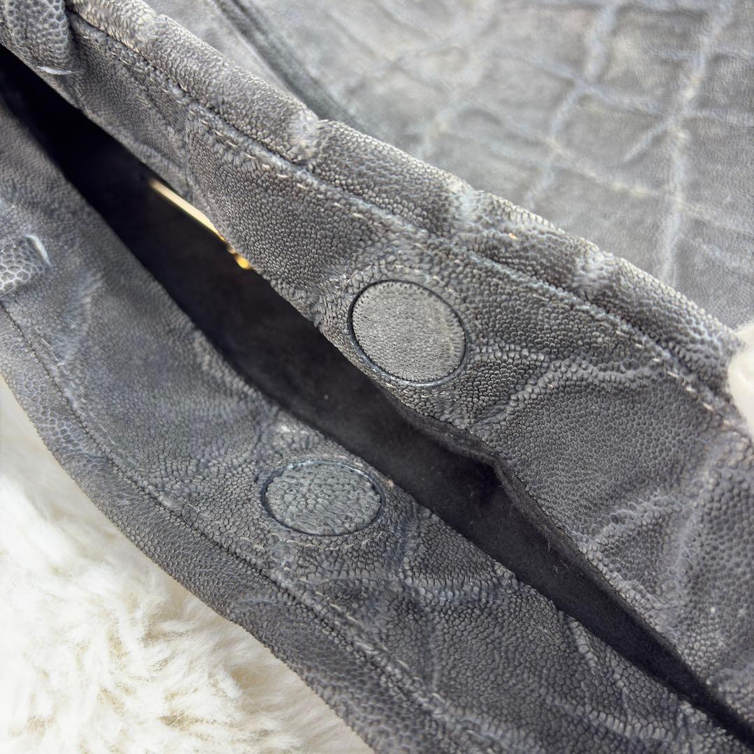 高級【JRA認定】象革 エレファントレザー トートバッグ 日本製 手鏡付 グレー