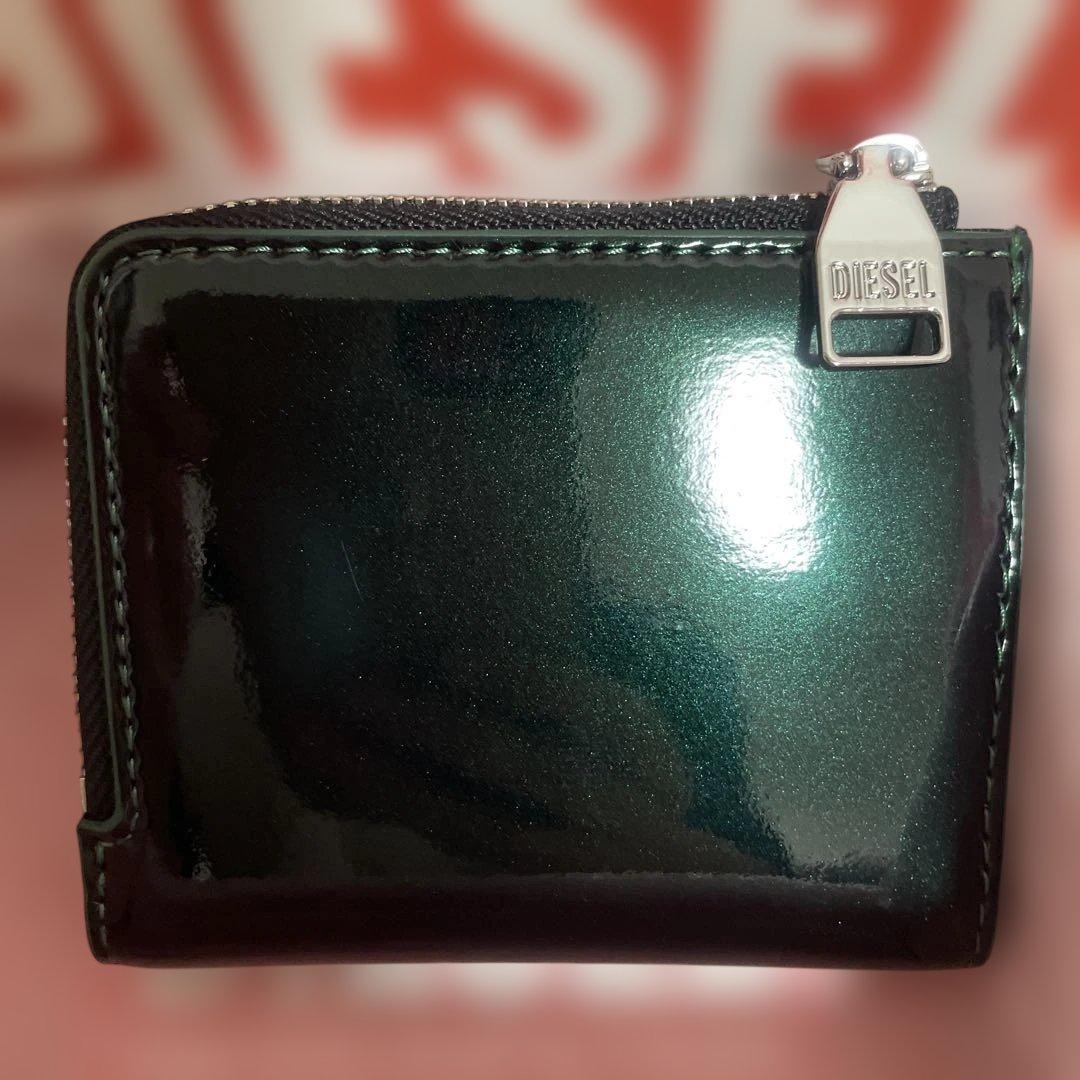 DIESEL グリーン 二つ折り ケース カードケース 財布