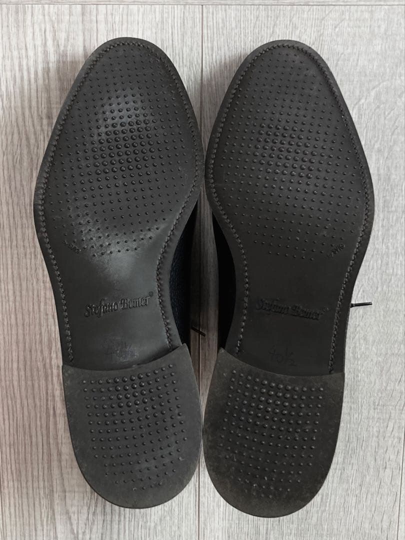 使用1回 Stefano Bemer 黒 エプロンダービー EU40.5 シボ革