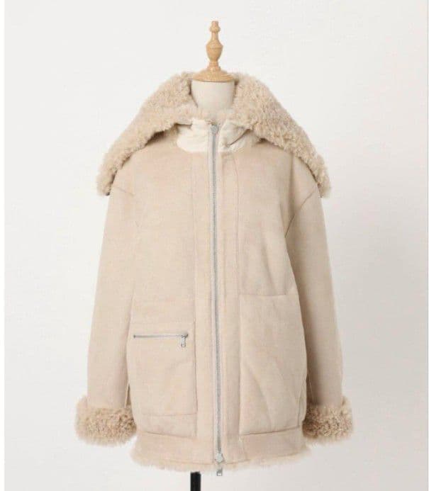 【新品タグ付き】AP STUDIO Vegancoe カーリーフーディ ブルゾン