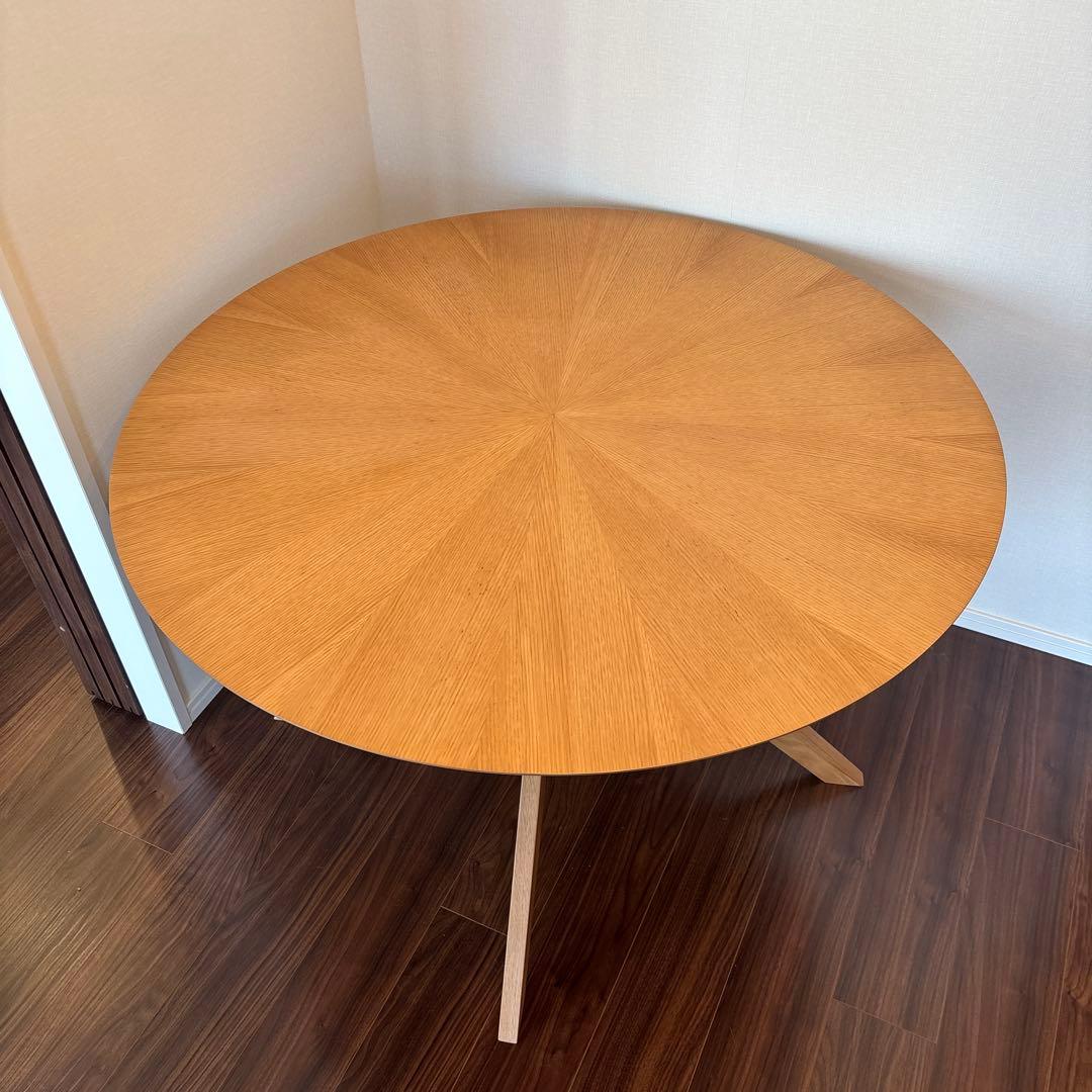 木製円形ダイニングテーブル 110cm