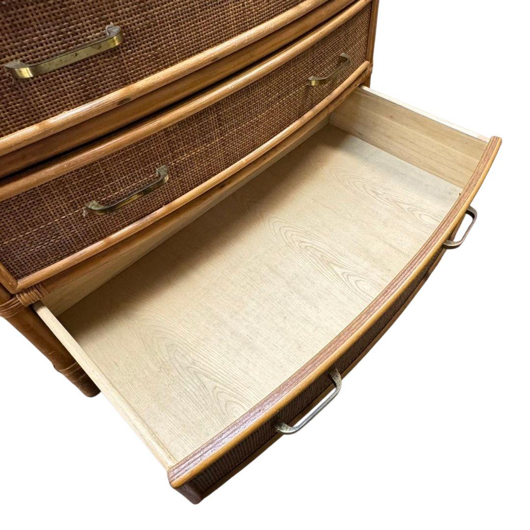 【希少】ラタン 藤 チェスト タンス 家具 アンティーク レトロ