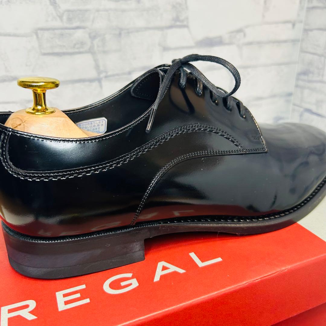 新古品 日本製 REGAL リーガル 30HR プレーントゥ 黒 24.5cm