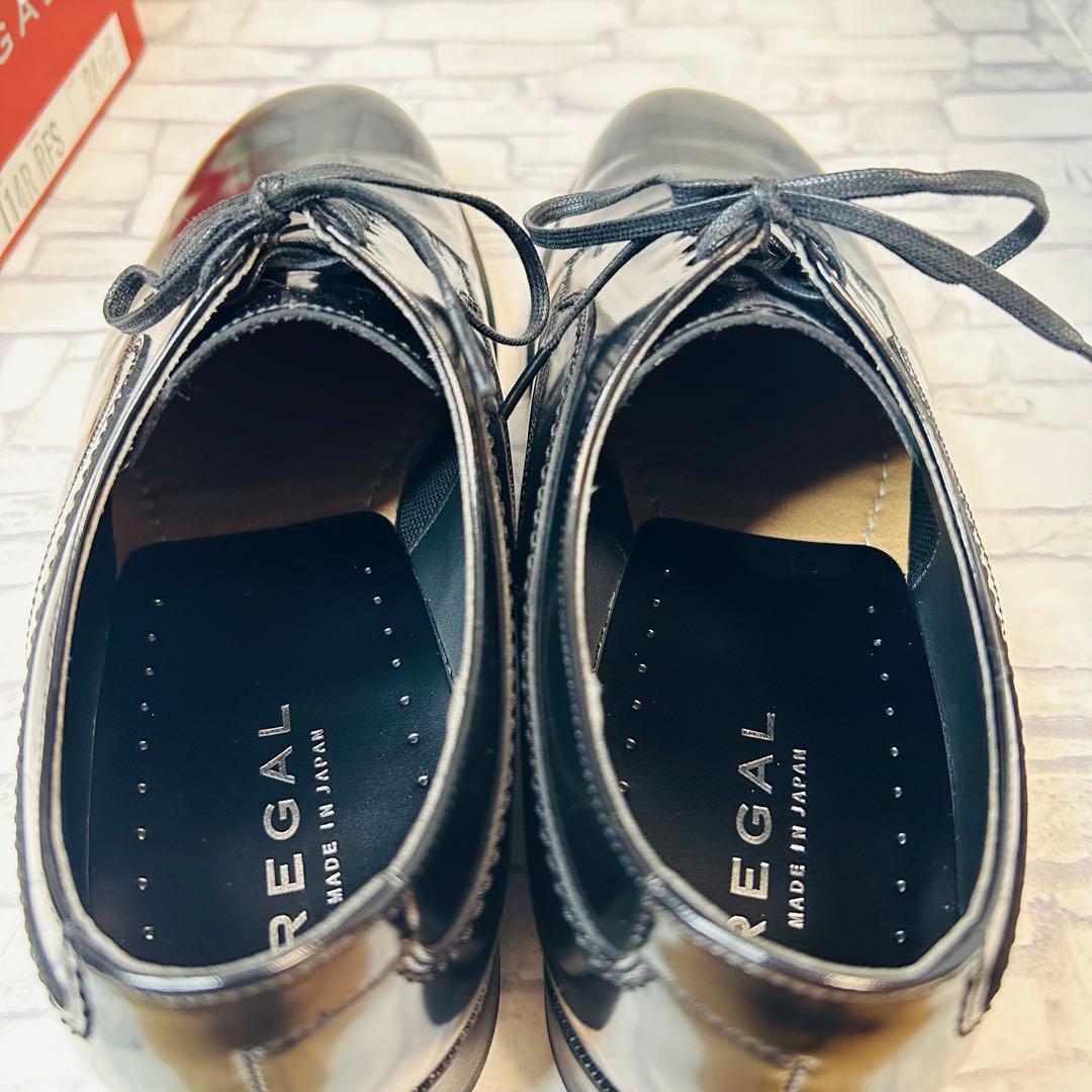 新古品 日本製 REGAL リーガル 30HR プレーントゥ 黒 24.5cm