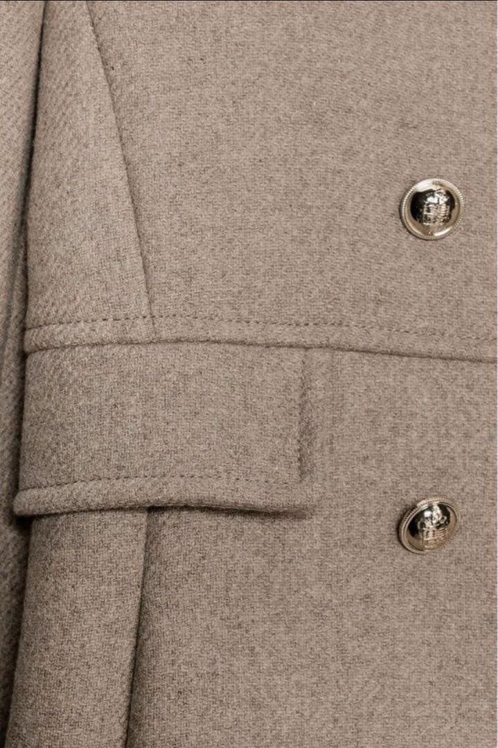 【完売品】ZARA ウール混紡ショート丈ダブルブレストコート M 新品タグつき