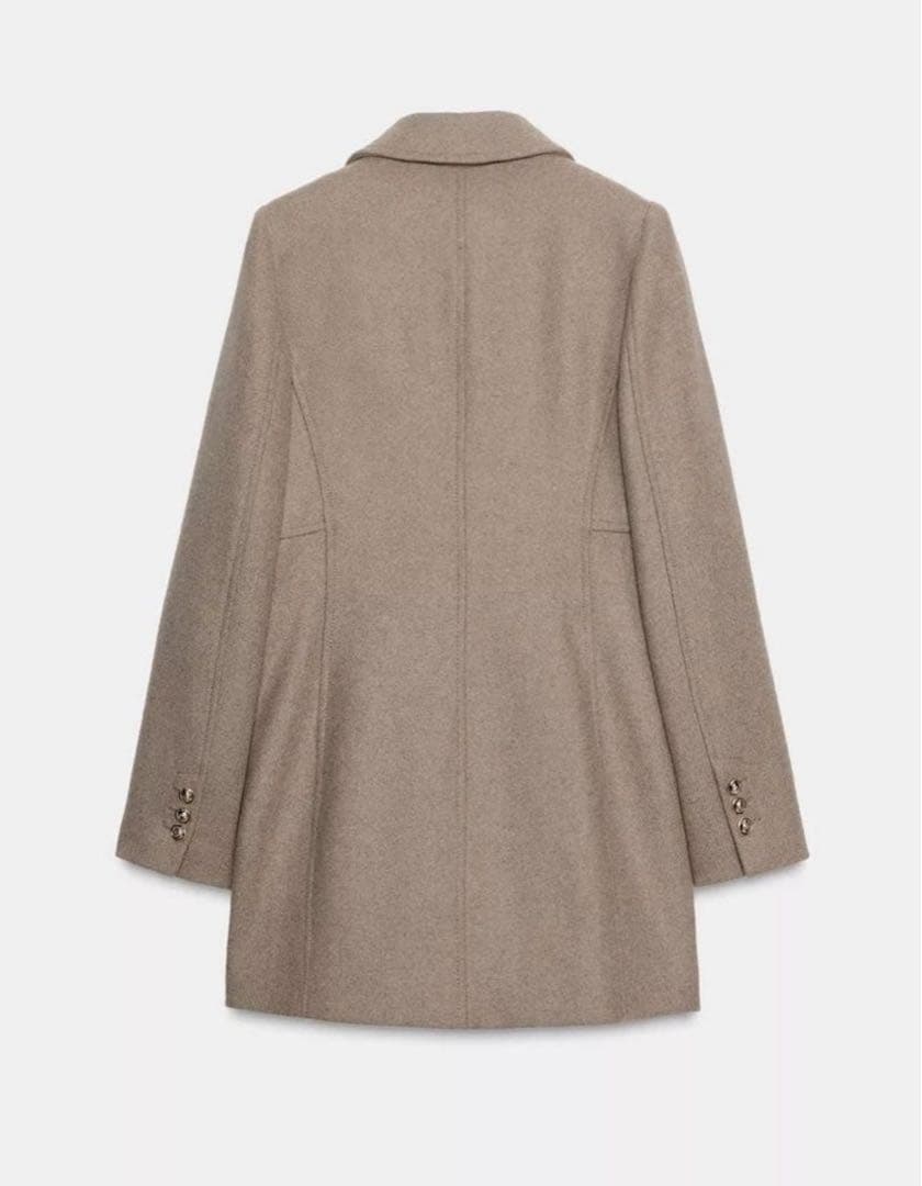 【完売品】ZARA ウール混紡ショート丈ダブルブレストコート M 新品タグつき