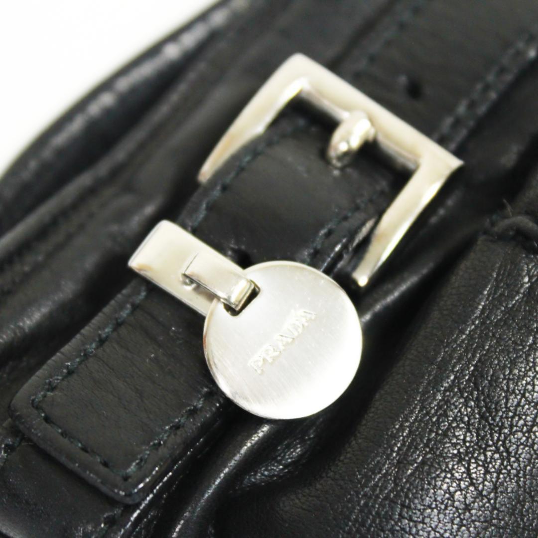 美品 プラダ 手袋 グローブ ラムレザー カシミヤ 7 ブラック PRADA