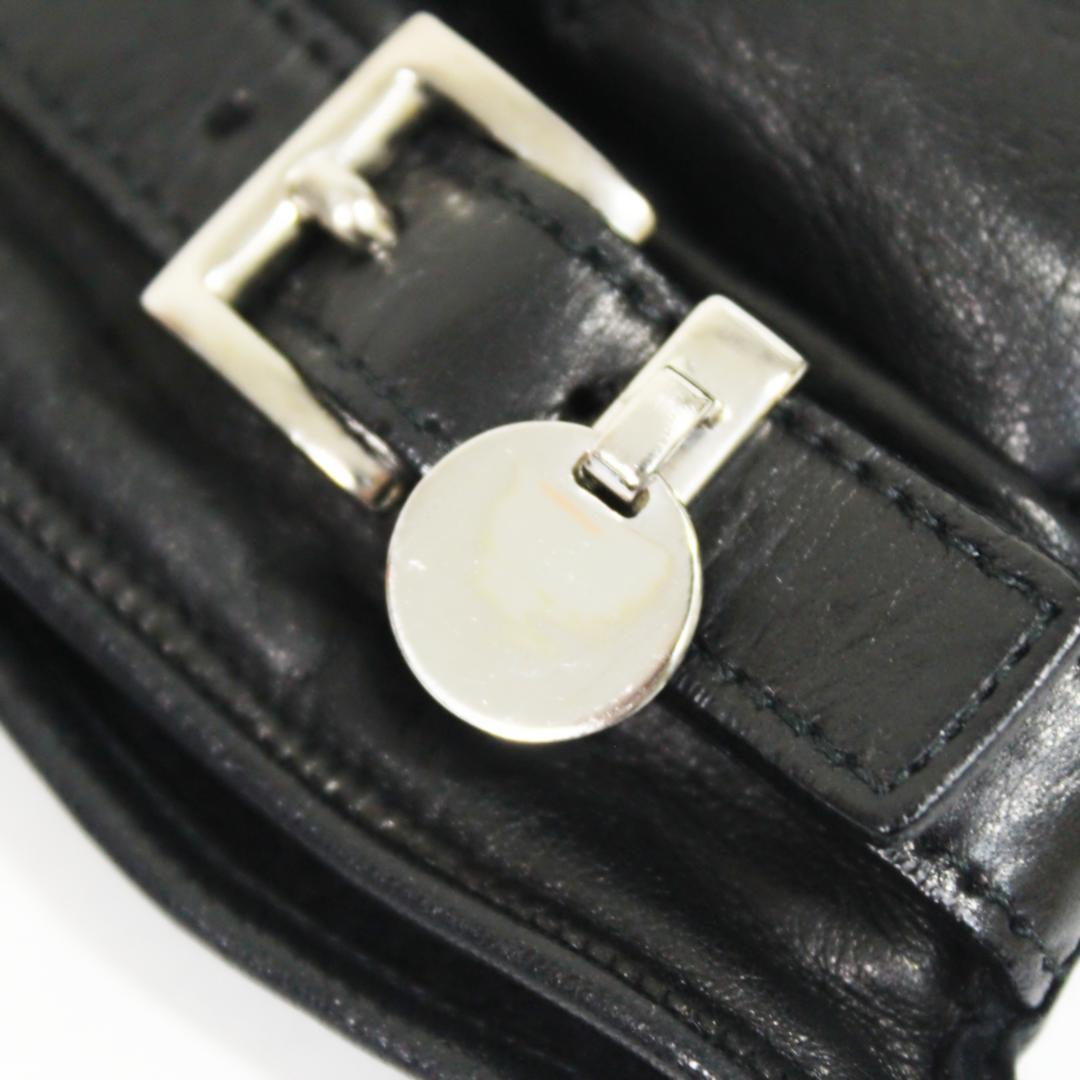 美品 プラダ 手袋 グローブ ラムレザー カシミヤ 7 ブラック PRADA