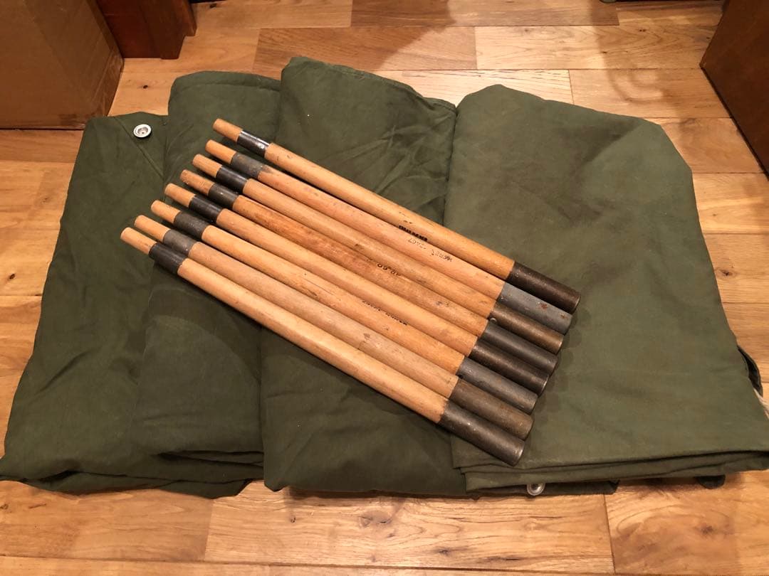 【軍幕屋】希少★ノルウェー軍テント★ボタンロスなし美品★4枚組★ポール8本付