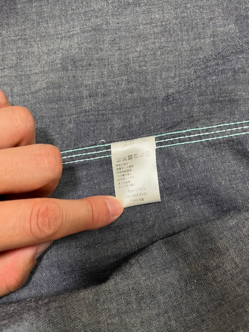 【新品】POST O'ALLS カバーオール シャンブレー USA製 Lサイズ