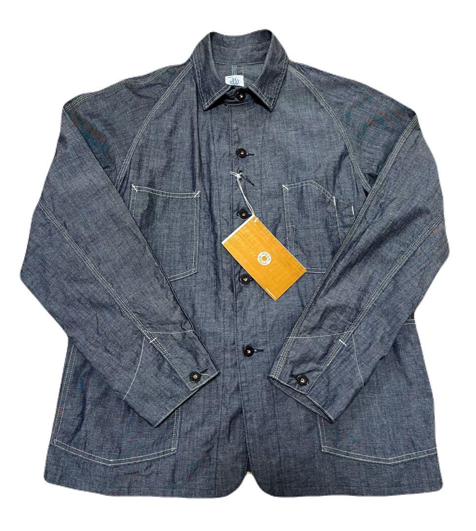 【新品】POST O'ALLS カバーオール シャンブレー USA製 Lサイズ