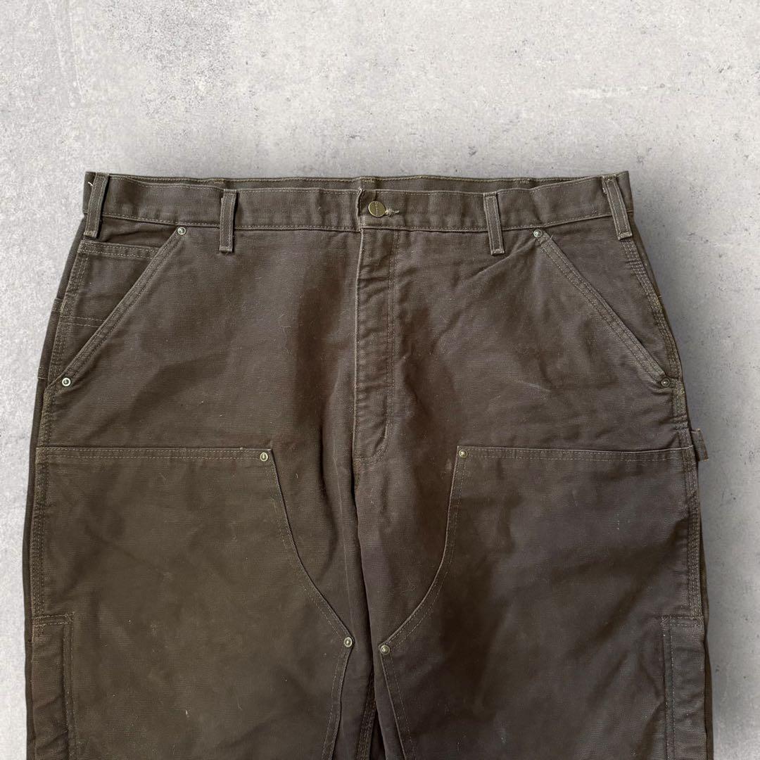 【カーハート】ダブルニー　ワークパンツ　42×32 極太　裏地キルティング j