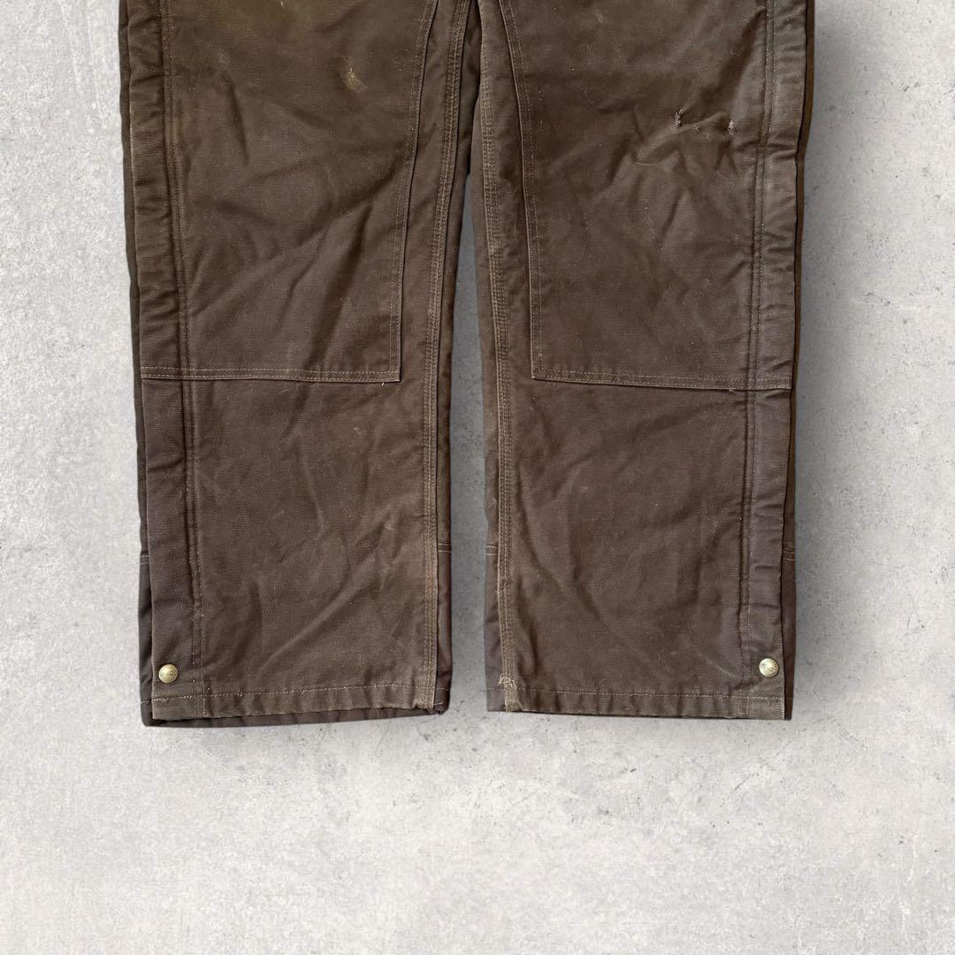 【カーハート】ダブルニー　ワークパンツ　42×32 極太　裏地キルティング j