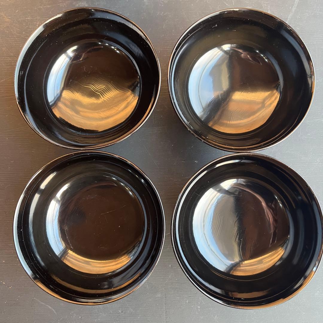 木製漆器 千鳥 金蒔絵 盛金 吸物椀 八客 黒塗 椿 時代