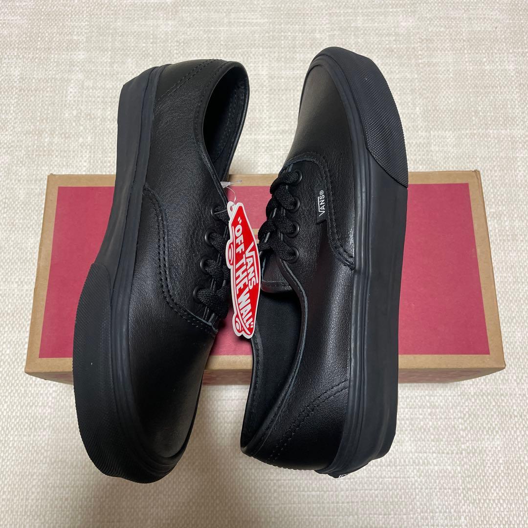 [新品]24cm VANS バンズ authentic leather ブラック